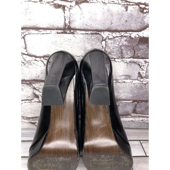 Stuart Weitzman Patent Leather Black Platform Peep Toe Heels Women sz 8.5M US/39 - Picture 13 of 16